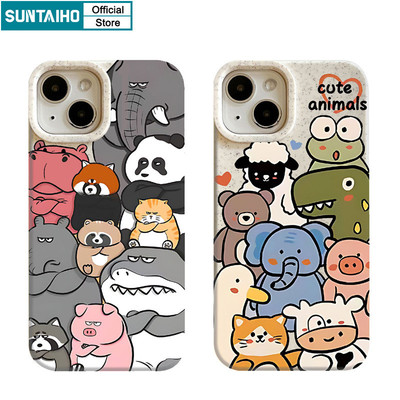 Suntaiho Ốp Lưng iPhone Đẹp Vỏ Dễ Thương Họa Tiết Động Vật Hoạt Hình Ốp Điện Thoại Silicon Mềm Cao Cấp Chống Sốc Cho Iphone 16 15 14 13 12 11 Pro Max IP 7 8 Plus Iphon X Xs XR Xs Max Coquette Hàn quốc Ốp Lưng