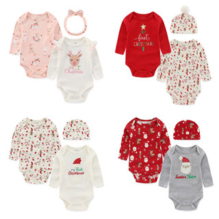 Thời Trang Giáng Sinh Sơ Sinh Bé Trai Bé Gái Body Bộ Tay Dài Trang Phục Trẻ Sơ Sinh Quà Tặng