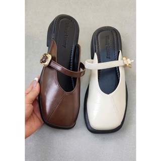 Sục nữ hottrend da mềm đế bệt đi bao êm chân 3 màu Kem Đen Nâu LuxyShoes LX137