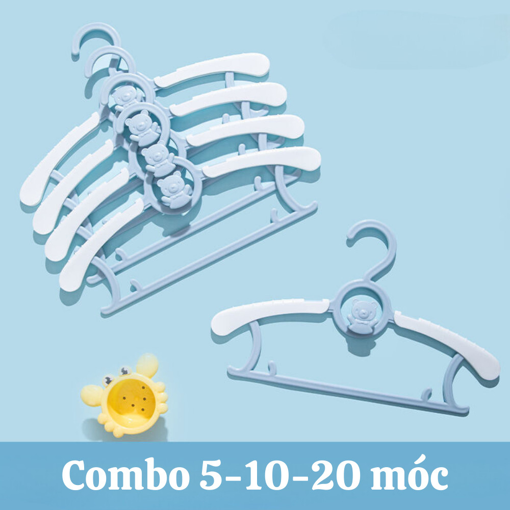[HÀNG LOẠI 1] Móc treo quần áo trẻ em hình gấu chống trượt điều chỉnh được độ rộng nhựa PP siêu bền | BigBuy360 - bigbuy360.vn