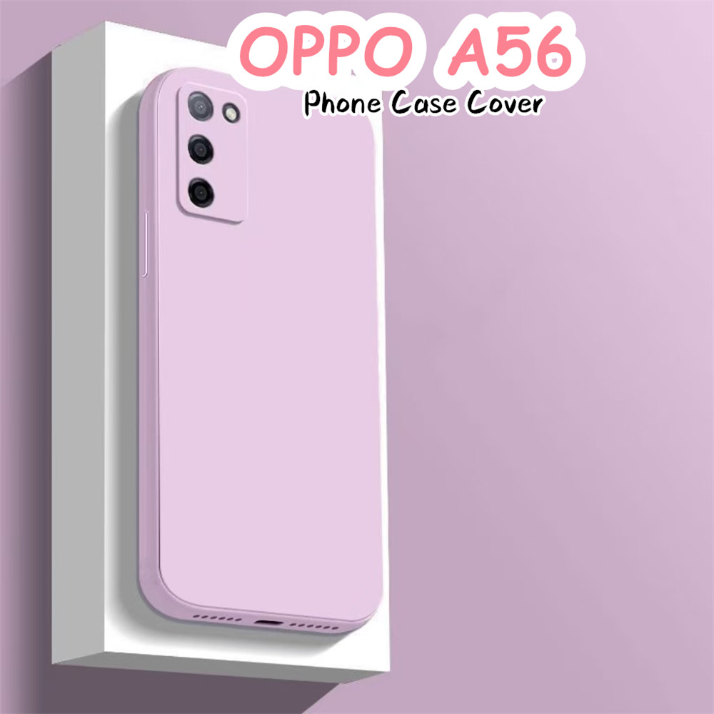 Dành Cho OPPO A56 Ốp Lưng Silicon Full Ốp Lưng Điện Thoại Màu Trơn Cổ Điển Chống Bụi Bẩn
