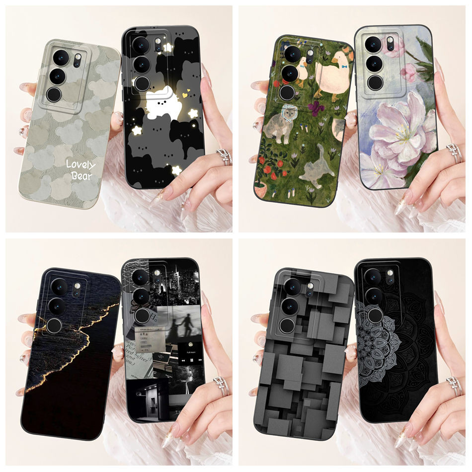 Vivo S17 Pro S 17 S17e S17t Vỏ bảo vệ ống kính silicon mềm sơn thời trang dễ thương