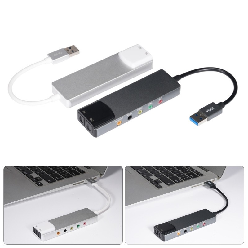 Card âm thanh ngoài USB Doublebuy với tốc độ lấy mẫu 48KHz quang học SPDIF