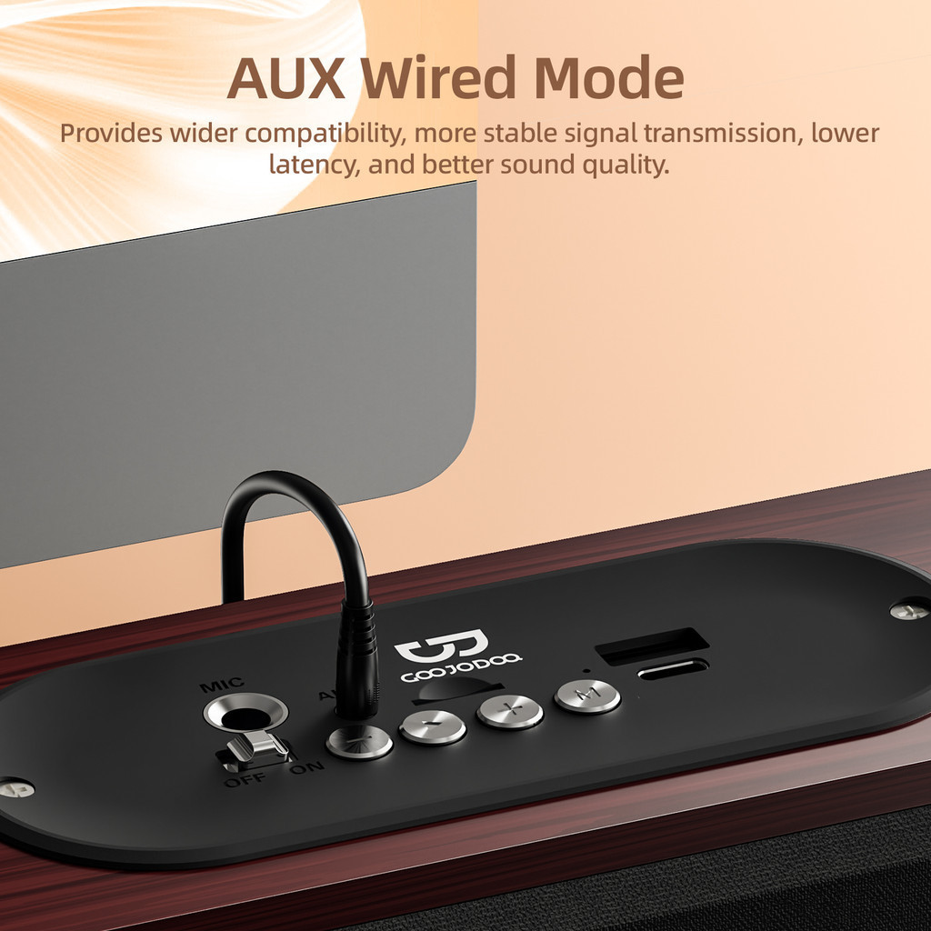 Loa Bluetooth GOOJODOQ hỗ trợ bốn chế độ phát lại và kết nối có dây Loa nhỏ gọn di động vân gỗ đẹp | BigBuy360 - bigbuy360.vn