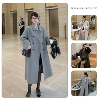 Áo Mangto dáng dài chất liệu dạ ép cao cấp, áo khoác dạ nữ đứng form phong cách mùa đông Hàn Quốc MT02