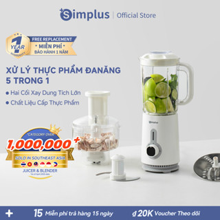 Simplus Máy Xay Đa Năng 5 Trong 1 Cối Xay Trái Cây 1.25L Cối Cắt Lát 1L Dùng Để Xay Sinh Tố Xay Thịt LLJH005WH02