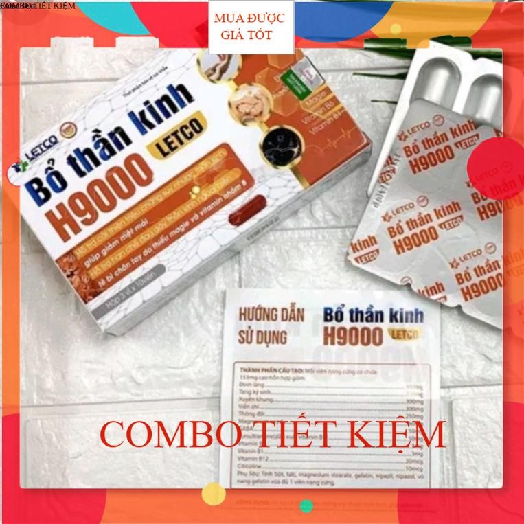 COMBO 4 HỘP BỔ THẦN KINH H9000 LETCO, bổ não, bổ thần kinh
