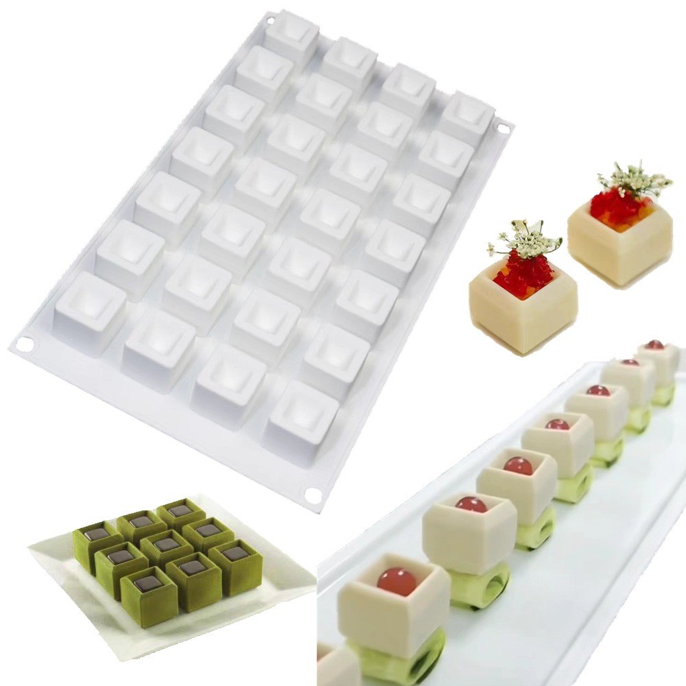Khuôn Vuông Khối Rubik Foie Gras Mousse Khuôn Bánh Khối Nhỏ Bánh Ngọt Sô Cô La Khuôn Silicon
