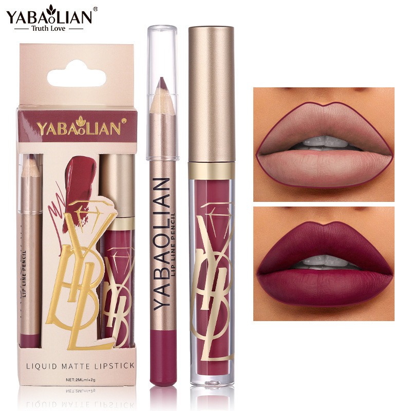 Bộ Son Bóng Môi Và Son Môi 2 TRONG 1 Son Môi Matte Không Dính 2g + 2ml