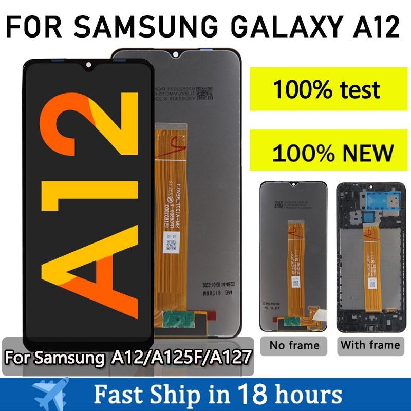 Màn Hình A12 Cho Samsung Galaxy A12 A125F A127F Màn Hình Hiển Thị LCD Bộ Số Hóa Cảm Ứng Lắp Ráp Màn 