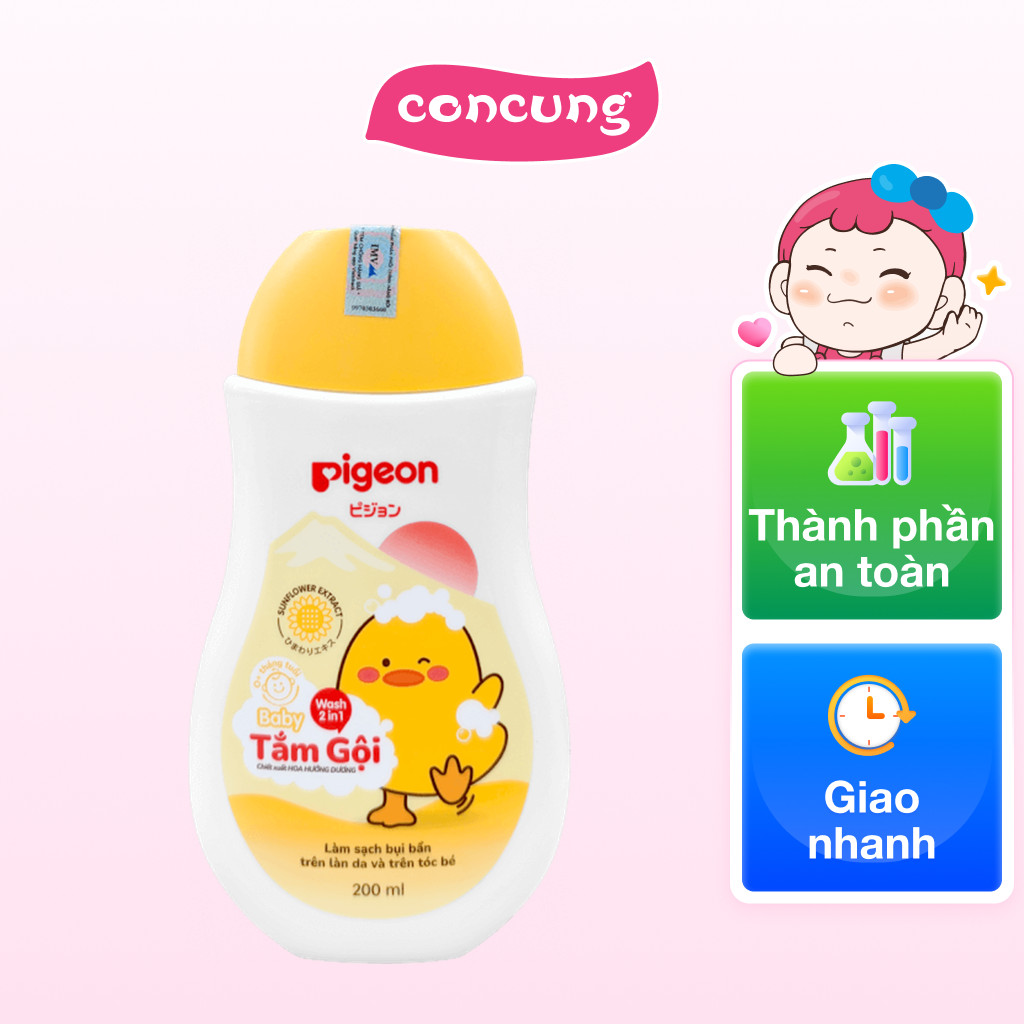 Tắm gội Pigeon dịu nhẹ hoa hướng dương 200ml (không Paraben)