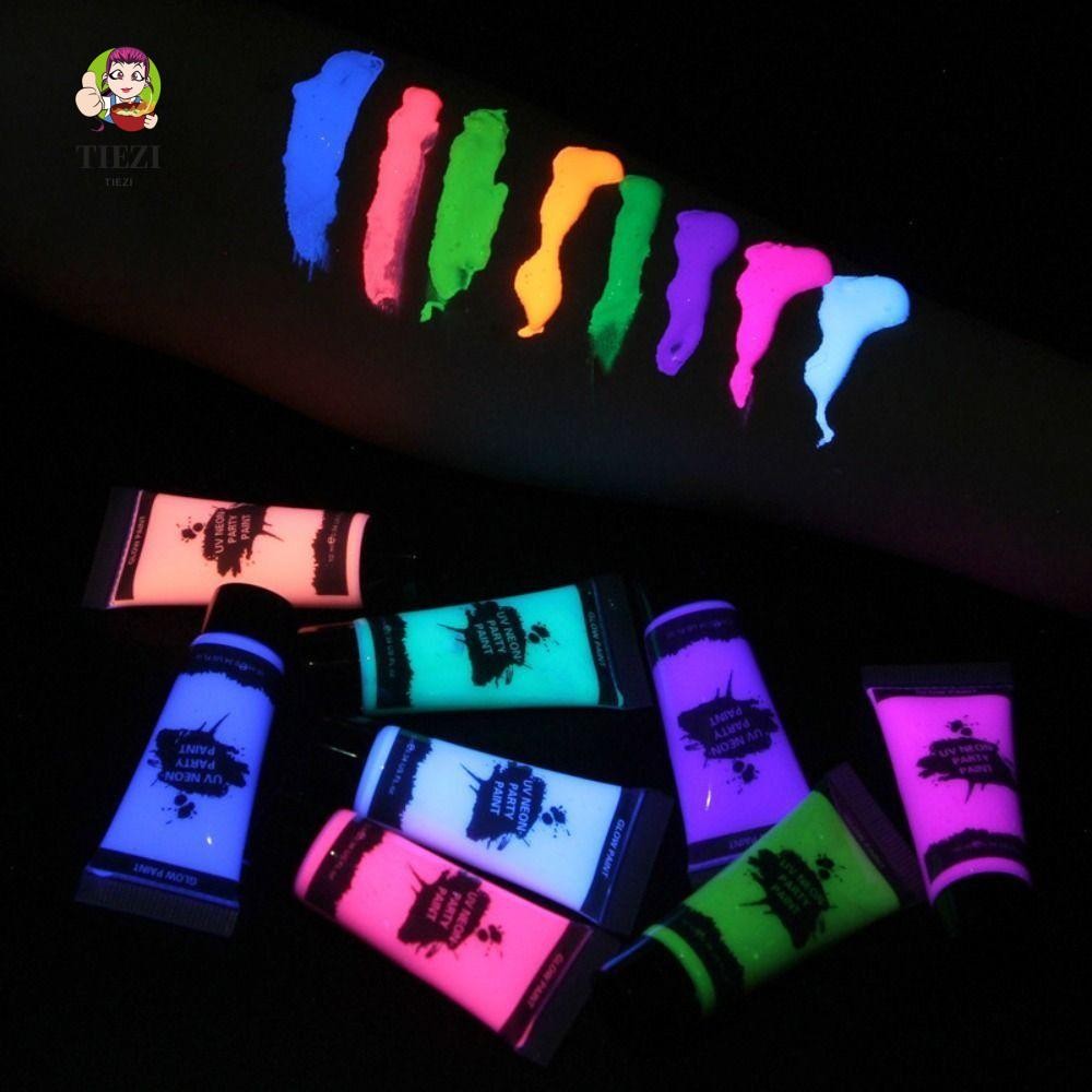 TIEZI Face Huỳnh Quang Glow Paint, 10ml Kids Makeup Body Art Painting, Body Face Paints Set UV Glow 
