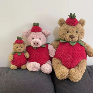 ((Chỉ có quần áo) Bộ quần áo gấu dâu Bartholomew làm bằng tay Jelly & cat Bartholomew Bear / Barnabus lợn Phụ kiện quần áo búp bê Thay thế đồ chơi sang trọng Quà tặng