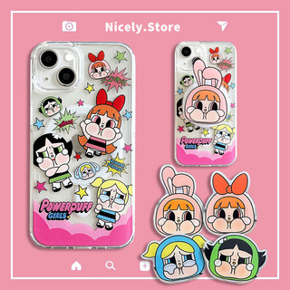 Thời Trang Dễ Thương Khóc Cho Bé Gái Điện Đứng Pop Mart Sạc Không Dây Từ Tính Tương Thích Cho iPhone 16 15 14 13 12 Pro Max 11 15Promax Vỏ Acrylic Chống Sốc