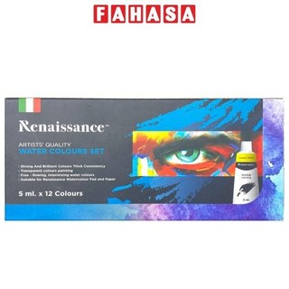 Bộ màu nước 12 màu 5ml renaissance