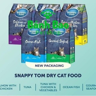 Thức ăn hạt snappy tom mix cá cơm thật bao 8kg - hạt cho mèo snappy tom 8kg