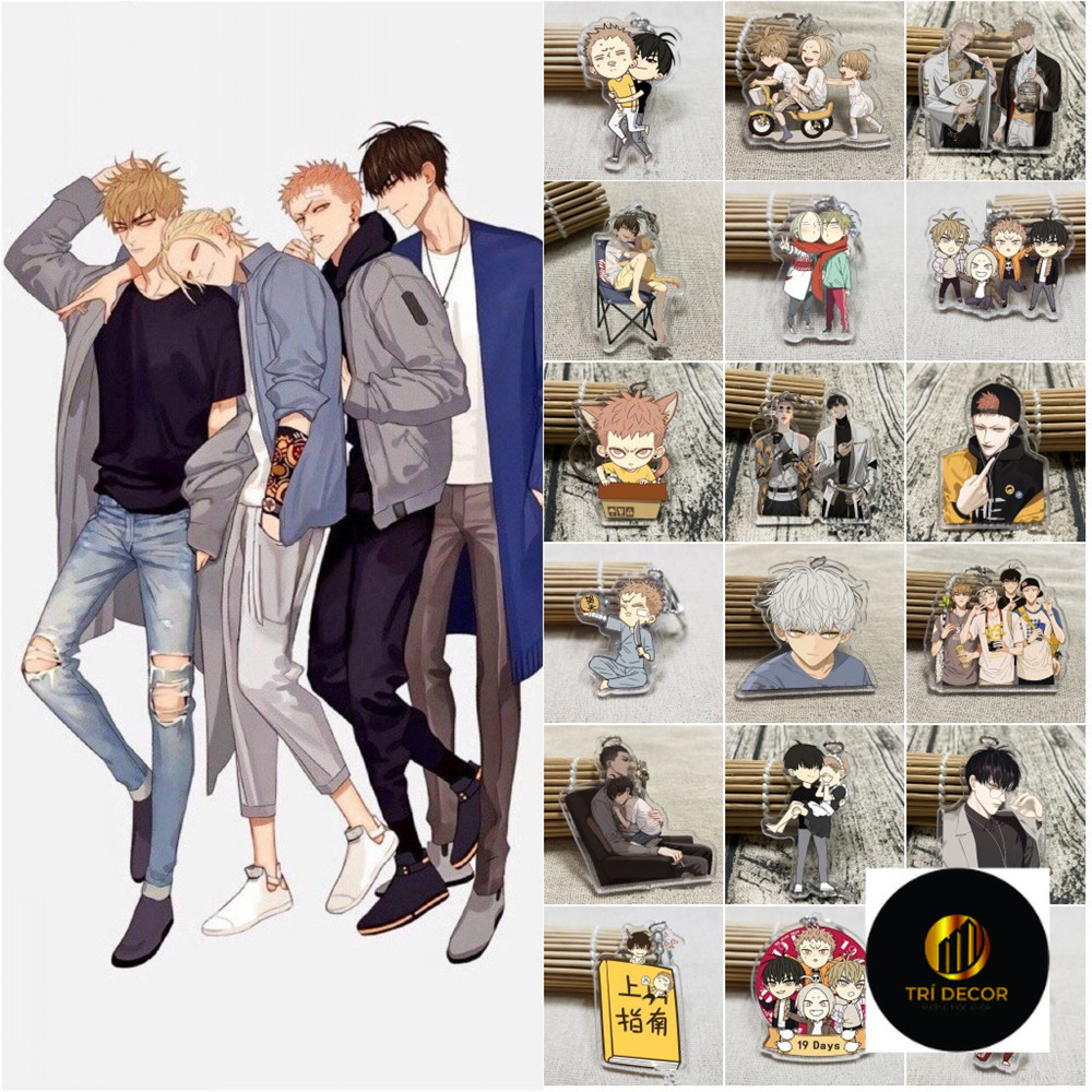 Móc khóa chibi anime 19 Days móc khoá quà lưu niệm, phụ kiện túi xách balo móc khoá bằng arcrylic tr