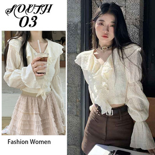 Áo sơ mi ngắn tay phồng thời trang mùa xuân dành cho nữ