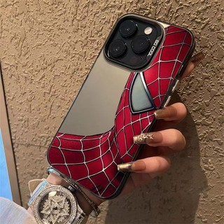 Châu Âu Mỹ Hợp Thời Trang Cool Spider-Man Thích Hợp Cho iphone 15promax Ốp Điện Thoại Apple 14 13 12 11 XR XSmax 8plus 7 Acrylic Màu Cao Cấp Màu Bạc Ốp Bảo Vệ Chống Sốc