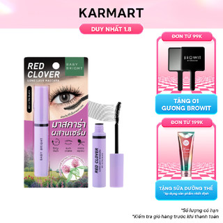 Mascara Dài Cong Mi Chống Thấm Nước Baby Bright Chiết Suất Cỏ Ba Lá Đỏ Giúp Nuôi Dưỡng Sợi Mi Chắc Khoẻ