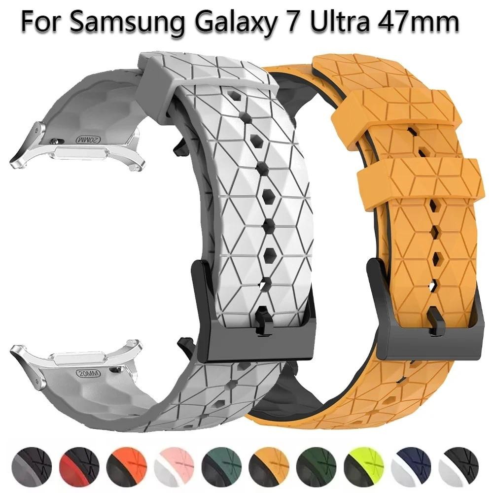 Dây đeo silicon thể thao cho Samsung Galaxy Watch 7 Ultra 47mm In hình bóng đá Vòng đeo tay cho Gala