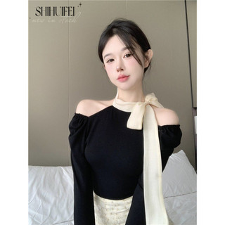 SHIHUIFEI áo tay dài  áo thun nữ croptop Fashion Dễ thương Minimalist Fashion WCS2470R5T 31Z240731