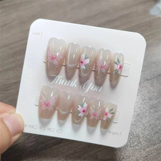 10 Chiếc Mắt Mèo Handmade Bấm Móng Tay Móng Tay Giả Có Keo Dán M024