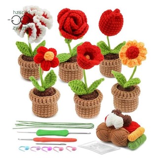 Bộ móc hoàn chỉnh Phụ kiện phụ tùng dành cho người mới bắt đầu, Bộ hoa trong chậu 6 chiếc với hướng dẫn từng bước Hướng dẫn Video