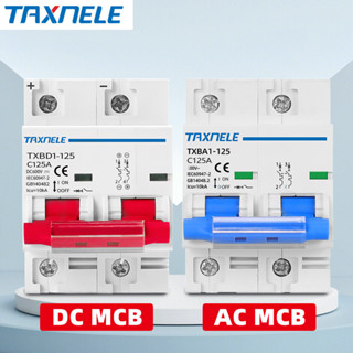 Taxnele 2P DC 600V Bộ ngắt mạch Mini năng lượng mặt trời Công tắc pin 125A 100A MCB Hệ thống PV quang điện