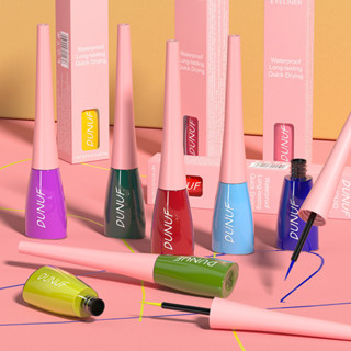 Duunuf 18 Màu Matte Bút kẻ mắt dạng lỏng chống thấm nước lâu trôi, Màu trắng cao Đen, Lựa chọn rộng rãi, Dễ dàng trang điểm, Bền bỉ, Sấy khô nhanh, Sức khỏe tự nhiên