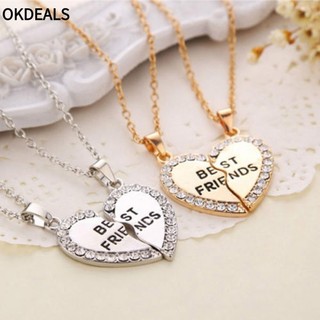 Bộ 2 dây chuyền tình bạn (mặt dây chuyền hình nửa trái tim)