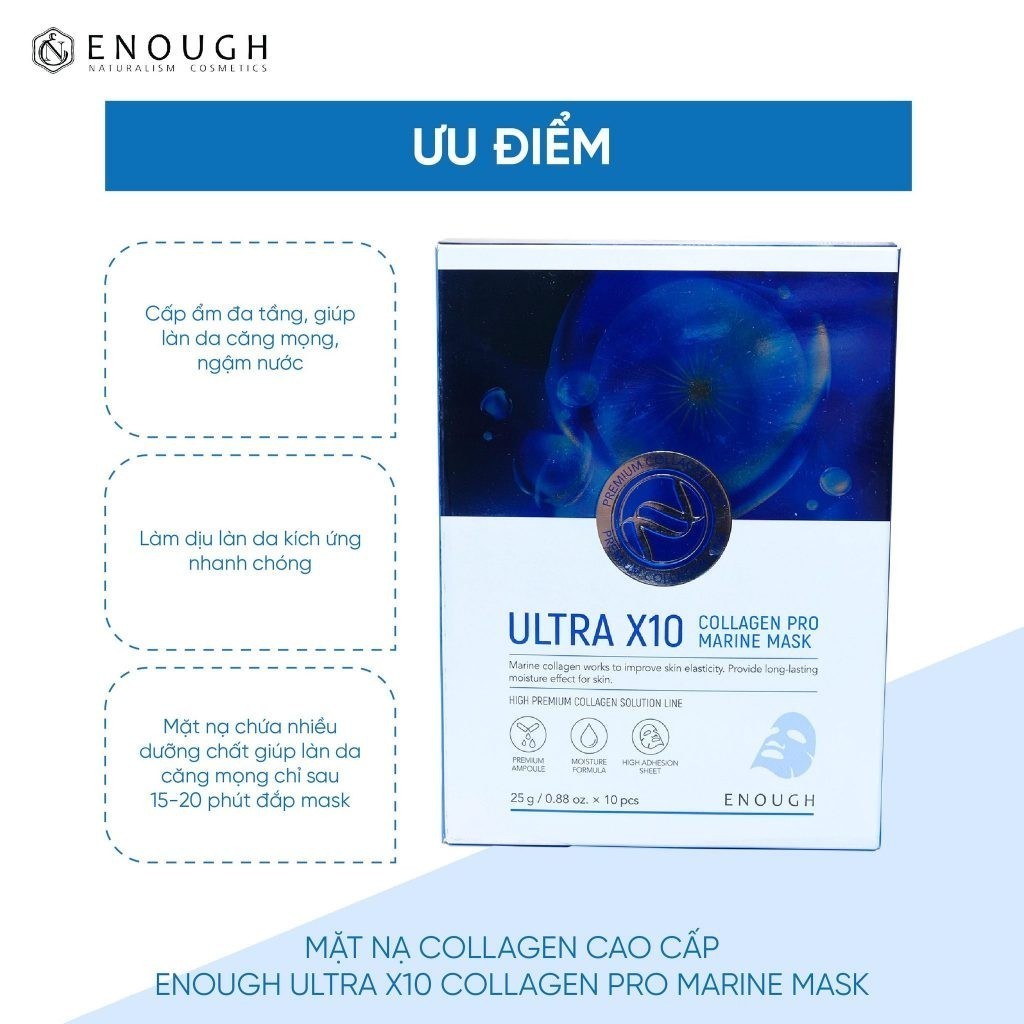 Combo 10 Miếng Mặt Nạ Cao Cấp Enough Premium Mask Hàn Quốc 25g