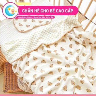 Mền cho bé vải cotton phong cách Hàn Quốc, chăn cho bé đi học mẫu giáo, phù hợp dùng vào mùa hè, ngủ máy lạnh