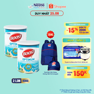 Combo 2 Lon Thực phẩm dinh dưỡng bổ sung Boost Optimum Nestlé bổ sung Vitamin, Khoáng chất