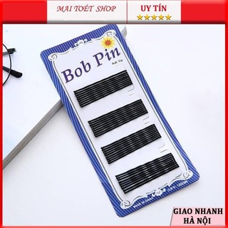 Vỉ kẹp tóc 60 cái ghim tăm đen