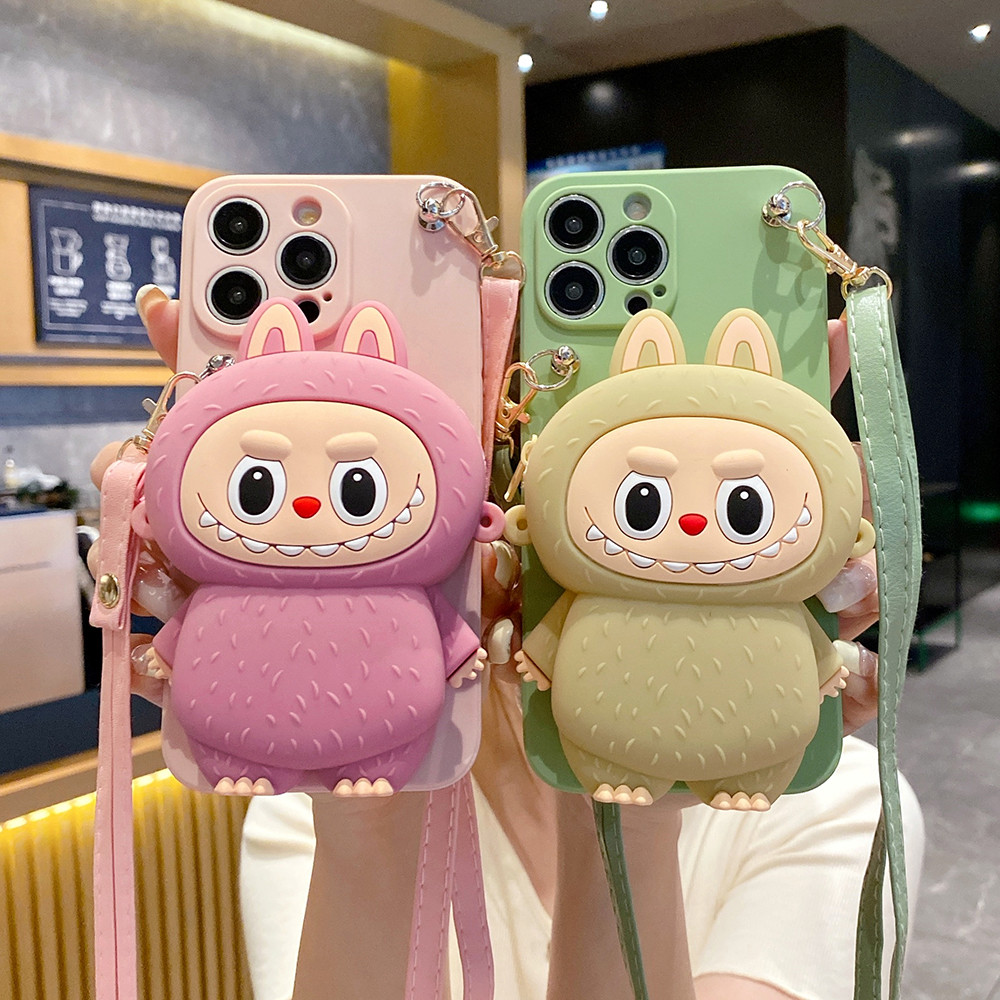 Dành Cho Samsung Galaxy A25 A30S A31 A32 A33 A34 A35 A40 A41 A51 A52 A52S A53 A54 A55 A70 A71 A72 A73 A81 M60S F52 5G Ví Đựng Tiền Xu LaBuBu Vỏ Mềm Có Ví Đựng Thẻ Dây