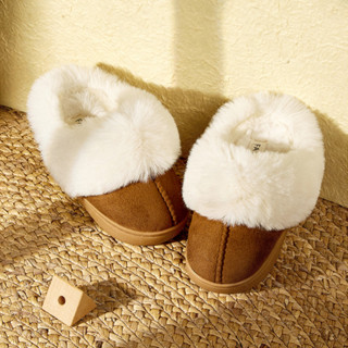 Cheerful Mario dép lông da lộn Ugg cho bé giày Sục bông mùa đông trẻ em Lạc đà giày ấm