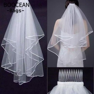 Khăn choàng cô dâu Trắng Ngà Phụ kiện đám cưới Tấm che ảnh Ngắn Đơn giản Hai lớp Vải tuyn nữ