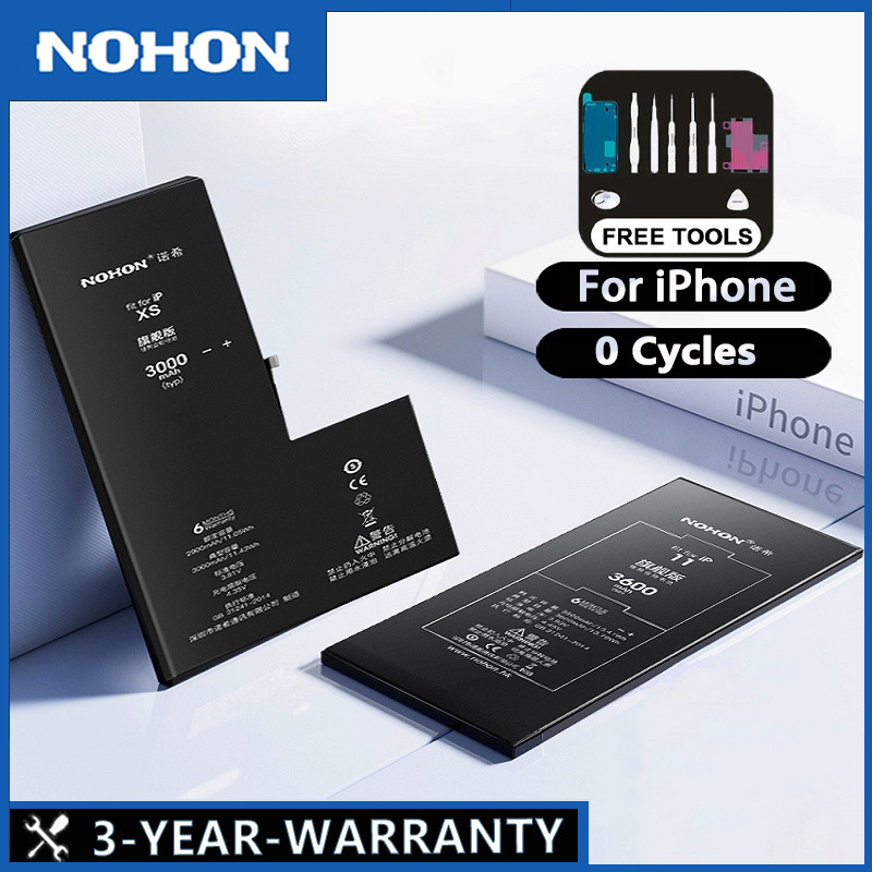 Pin Dung Lượng Cao Nohon Cho iPhone 5S SE 6 6S 7 8 SE2 Plus X XR XS 11 12 13 14 Pro Max Gói Điện Thoại Di Động Mới 0 Chu Kỳ Cói