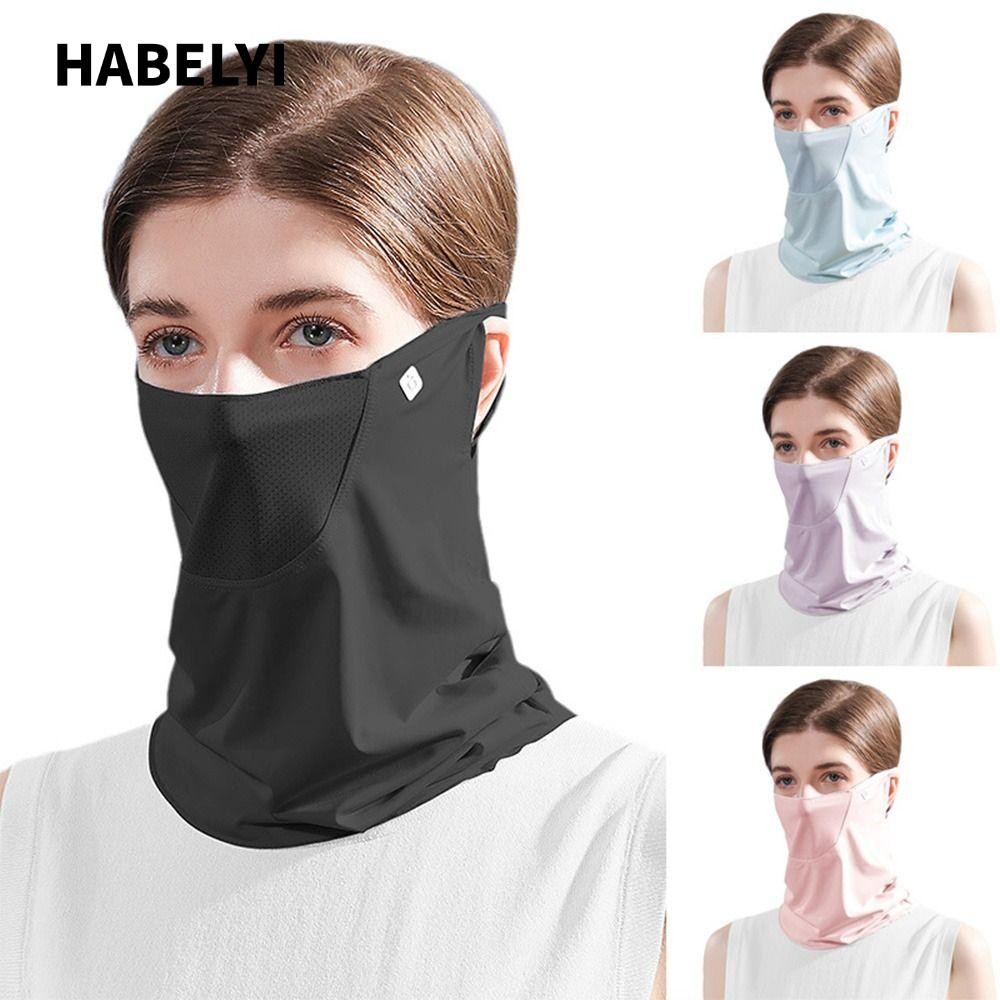 HABELYI 1 Băng Đô Lụa Lạnh Che Mặt Và Cổ Chống Nắng Dùng Khi Đi Xe Đạp Ngoài Trời Vào Mùa Hè