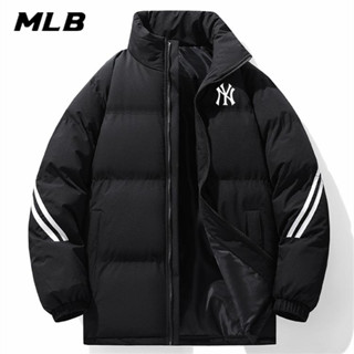 Mlb NY 100% Nguyên Bản Cotton Đệm Quần Áo Mùa Đông Áo Khoác Mùa Đông Cho Nam Cặp Đôi Áo Khoác Có Đệm