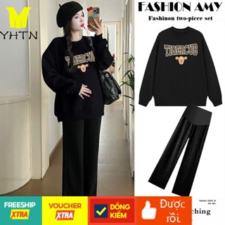 YHTN bộ đồ bầu dài tay cho đi chơi quần áo set mùa đông sét xinh sang chảnh bà chất lượng cao công sở sản phẩm mới bigsize đồ bộ cho bầu