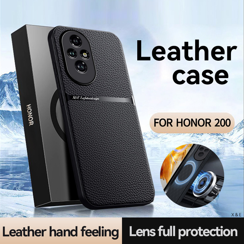 Ốp Chống Sốc Cho honor 200 Pro 5G honor 200 200 Pro 200 Lite 4G 5G 2024 Da Từ Tính Giá Đỡ Ô Tô Vỏ Điện Thoại Chống Rơi Ốp Lưng Bảo Vệ Ống Kính Máy Ảnh