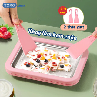 Máy Làm Kem Cuộn Mini Cho Bé Tại Nhà HOME ƠI Không Dùng Điện Inox 304 An Toàn Làm Kem Trong 2 Phút