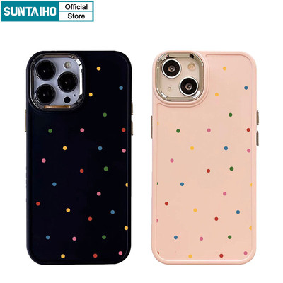 Ốp Điện Thoại Suntaiho Hợp Thời Trang Chấm Bi Họa Tiết Silicon Mềm Cao Cấp Chống Sốc Cho iPhone 11 12 13 14 15 16 Pro Max IP 7 8 Plus Iphon X XS XR Xs max