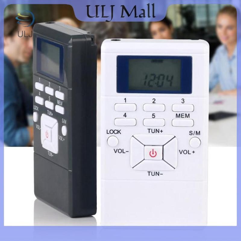 ULJ Di Động Kỹ Thuật Số FM AM Radio Pocket Walkman Thu Stereo Có Tai Nghe.