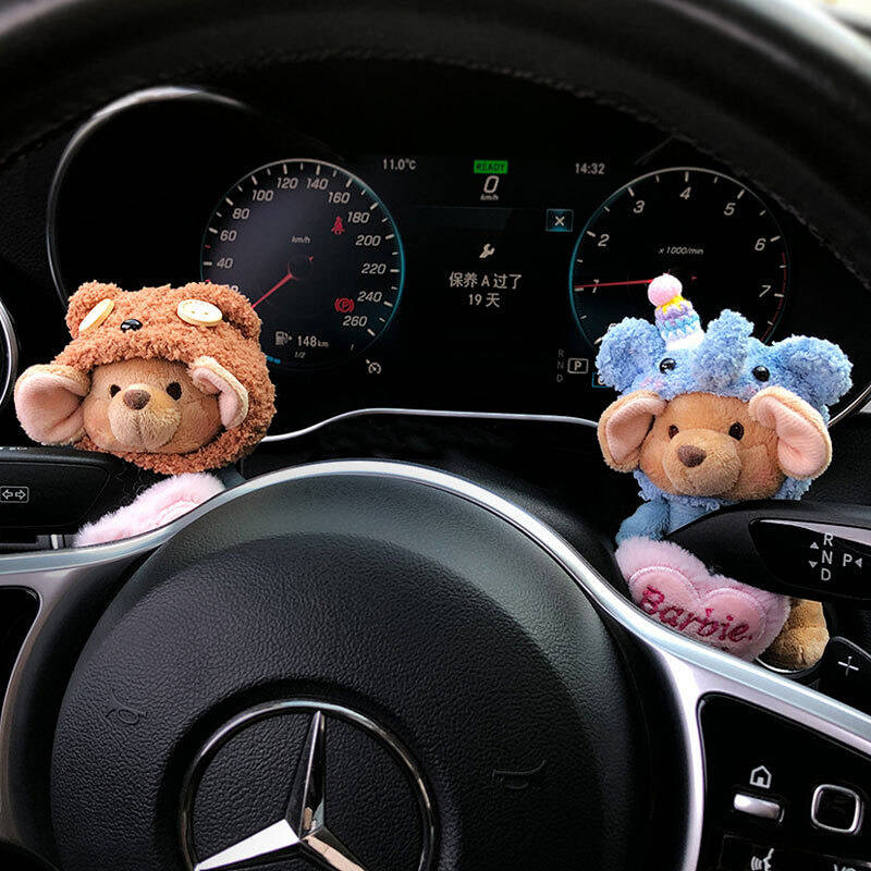 Cute Kangaroo Adzuki Beans Car Gear Decorative Turn Light Wiper Plush Puppet and Doll Girl's New Car