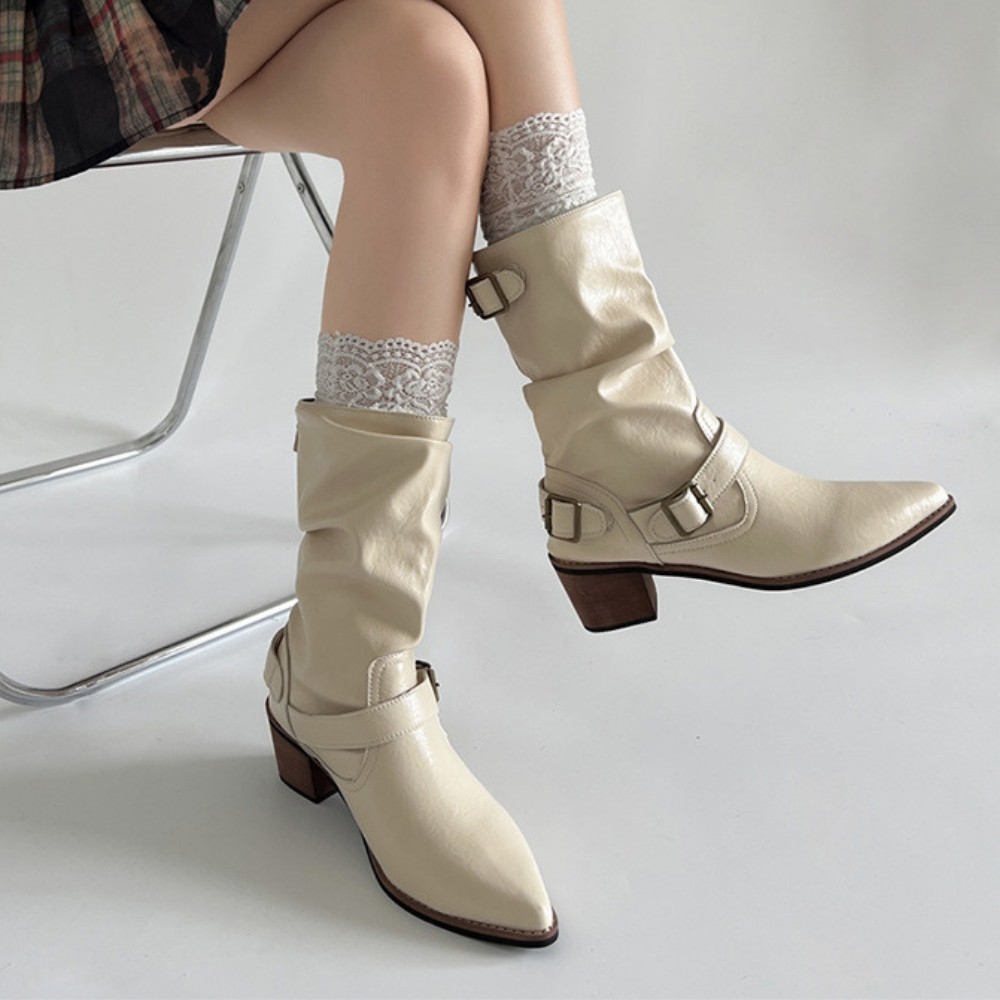 Bốt Nữ Thời Trang Cao Cấp Phong Cách Phương Tây Đế Cao 5cm  - CV32