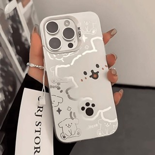  Ốp lưng iPhone case Cho Iphone 7 xs xr 11 12 13 14 15 16 Pro Max chú chó trắng dễ thương 