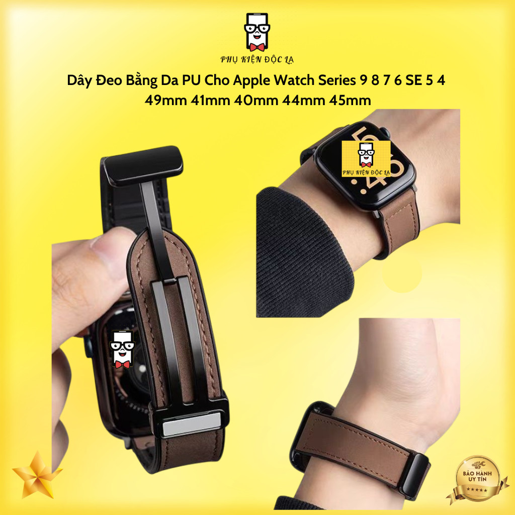 Dây Đeo Bằng Da PU Cho Apple Watch Series 8 7 6 SE 5 4 49mm 41mm 40mm 44mm 45mm
